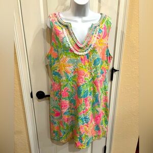 Lilly Pulitzer harper shift dress (cotton and spandex knit) Florida print XL
